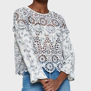 GANNI Emile Lace Top, Size 38